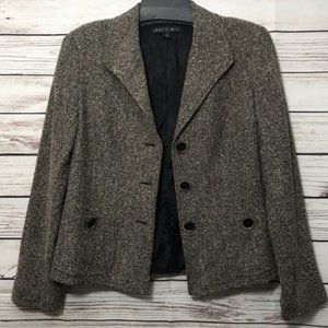 Lafayette 148 Brown Grey Tweed Office Blazer Sz 4
